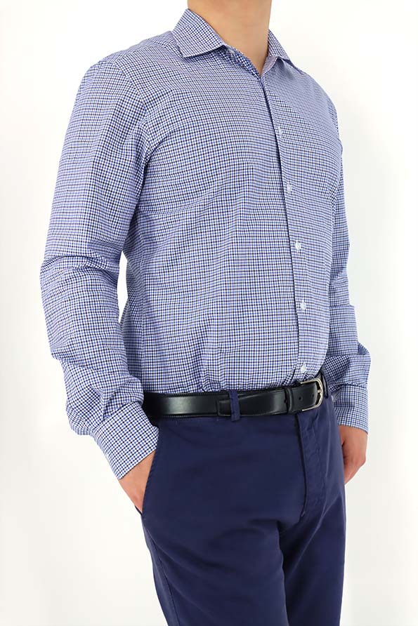 bestshop - AM Ing Non-iron kockás Ultra Slim Fit Organic