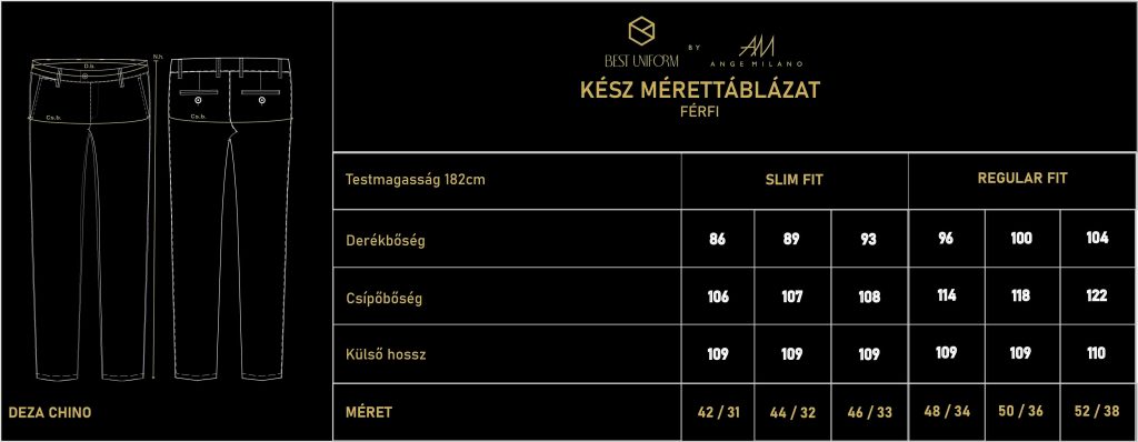 deza chino ferfi nadrag kesz merettablazat