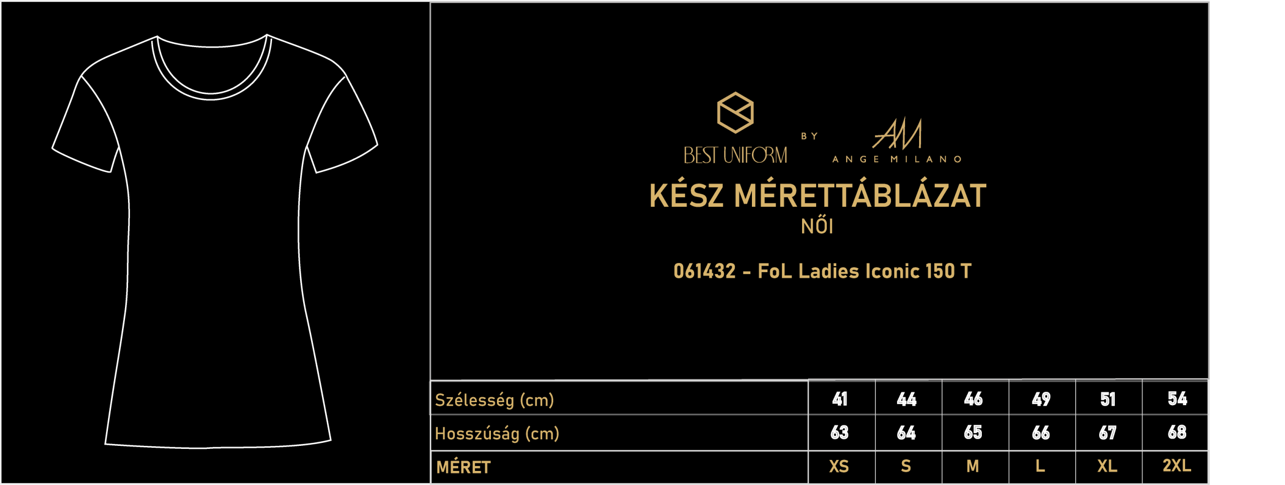Kész mérettáblázat 061432 FoL Ladies Iconic 150 T
